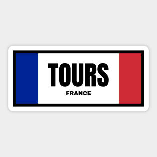 Tours City in French Flag Colors Sticker